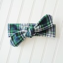  Flannel Knotted Headband - Navy and Green Plaid