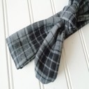  Flannel Knotted Headband - Black and Gray Plaid