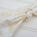  Knotted Headband - White Circles on Ivory