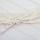 Knotted Headband - White Circles on Ivory
