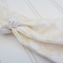  Knotted Headband - White Circles on Ivory