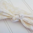  Knotted Headband - White Circles on Ivory