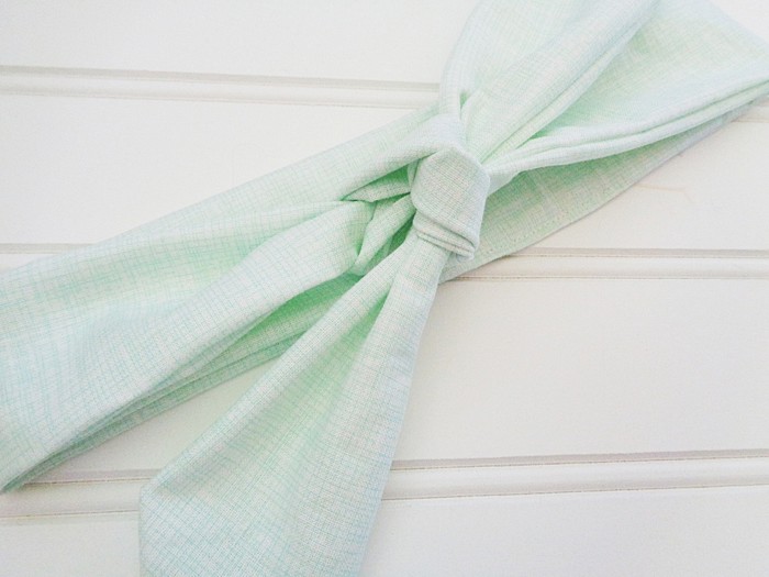 Knotted Headband - Mint Lines