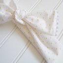  Pompom Knotted Headband - Yellow Dots
