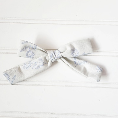 Classic Bow Clip - Blue Floral