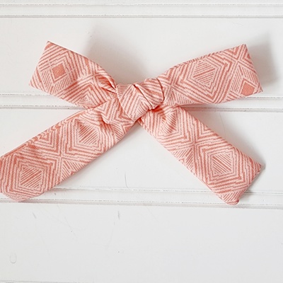 Classic Bow Clip - Coral Diamonds