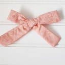  Classic Bow Clip - Coral Diamonds