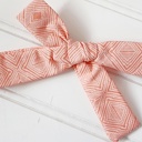  Classic Bow Clip - Coral Diamonds