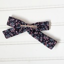  Classic Bow Clip - Floral on Black