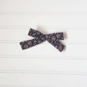  Classic Bow Clip - Floral on Black