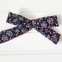  Classic Bow Clip - Floral on Black