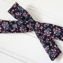  Classic Bow Clip - Floral on Black