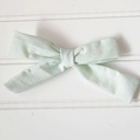  Classic Bow Clip - Mint Lines