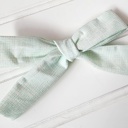  Classic Bow Clip - Mint Lines