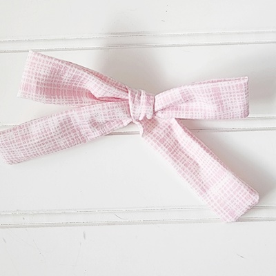 Classic Bow Clip - Pink with Lines