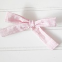  Classic Bow Clip - Pink with Lines