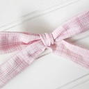  Classic Bow Clip - Pink with Lines