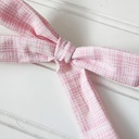  Classic Bow Clip - Pink with Lines