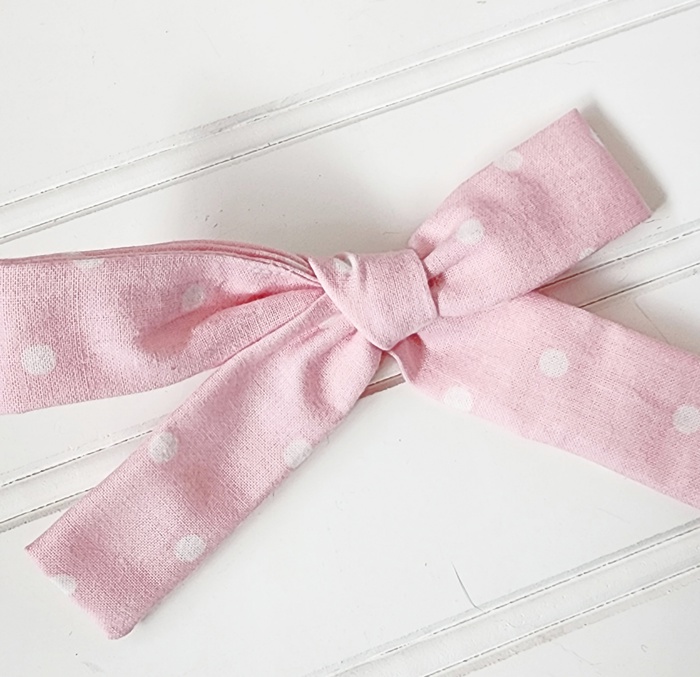 Classic Bow Clip - Dots on Pink