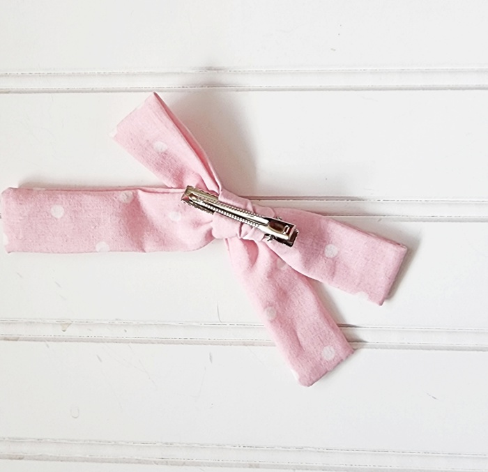 Classic Bow Clip - Dots on Pink
