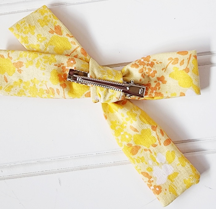 Classic Bow Clip - Yellow Floral
