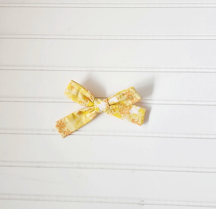 Classic Bow Clip - Yellow Floral