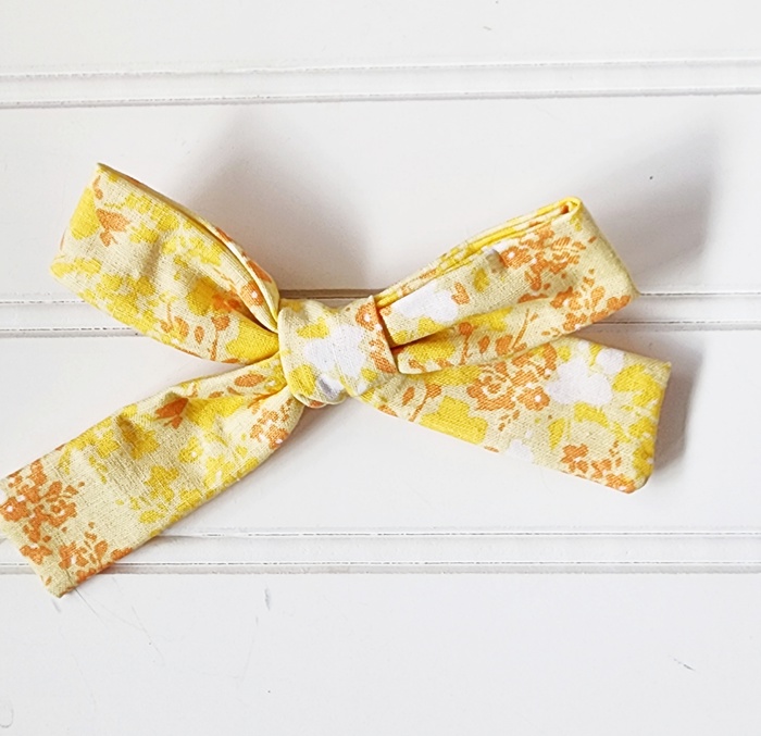 Classic Bow Clip - Yellow Floral