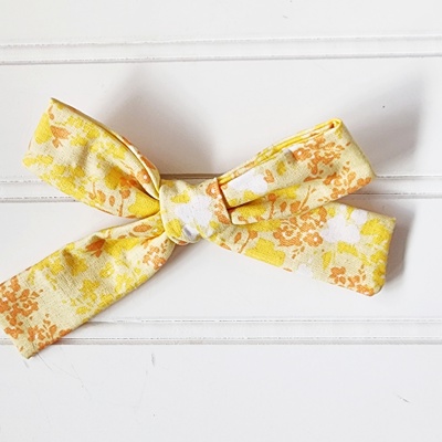 Classic Bow Clip - Yellow Floral