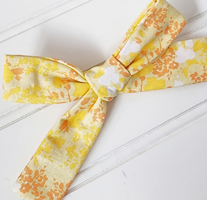 Classic Bow Clip - Yellow Floral