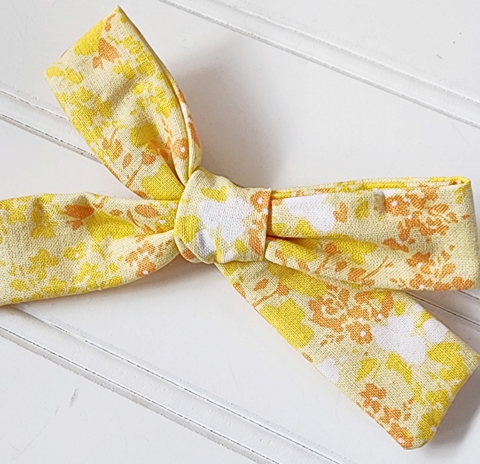 Classic Bow Clip - Yellow Floral