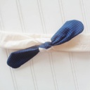  Knotted Headband - Black and Blue Check with Muslin