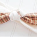  Knotted Headband - Brown and Green Plaid with Muslin