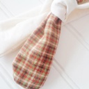  Knotted Headband - Brown and Green Plaid with Muslin