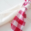  Knotted Headband - Red Gingham with Muslin