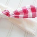  Knotted Headband - Red Gingham with Muslin