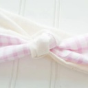  Knotted Headband - Violet Gingham with Muslin