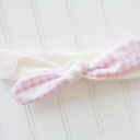  Knotted Headband - Violet Gingham with Muslin