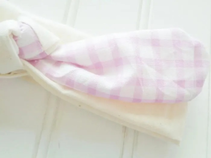 Knotted Headband - Violet Gingham with Muslin