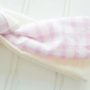  Knotted Headband - Violet Gingham with Muslin