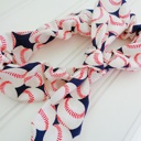  Knotted Elastic Headband - Baseball Print