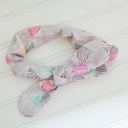 Knotted Elastic Headband - Mod Print on Gray