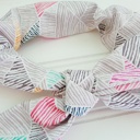  Knotted Elastic Headband - Mod Print on Gray