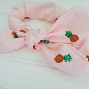  Knotted Elastic Headband - Pineapples and Dots on Peach