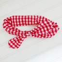  Knotted Elastic Headband - Red Gingham