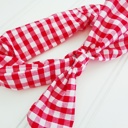  Knotted Elastic Headband - Red Gingham