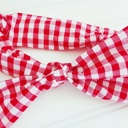  Knotted Elastic Headband - Red Gingham