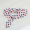  Knotted Elastic Headband - Red and Blue Dots
