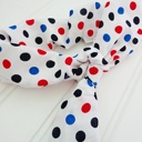  Knotted Elastic Headband - Red and Blue Dots