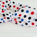  Knotted Elastic Headband - Red and Blue Dots