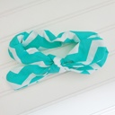  Knotted Elastic Headband - Teal Chevron